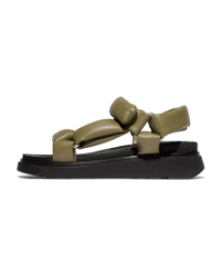 Gen-FF Soft-Leather Back-Strap Sandals Camo-Green