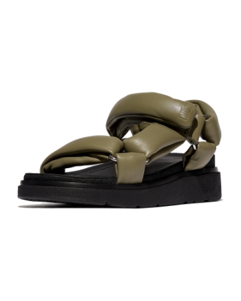 FitFlop Gen-FF Soft-Leather Back-Strap Sandals Camo-Green