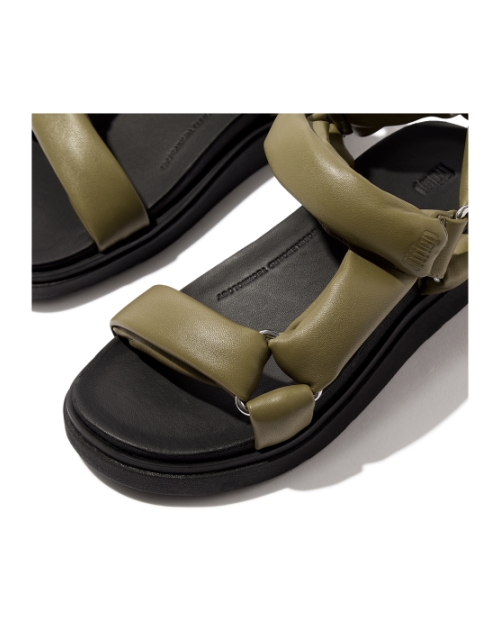 Gen-FF Soft-Leather Back-Strap Sandals Camo-Green
