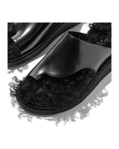 Gen-FF X Roksanda Cut-Out Leather Slides Black