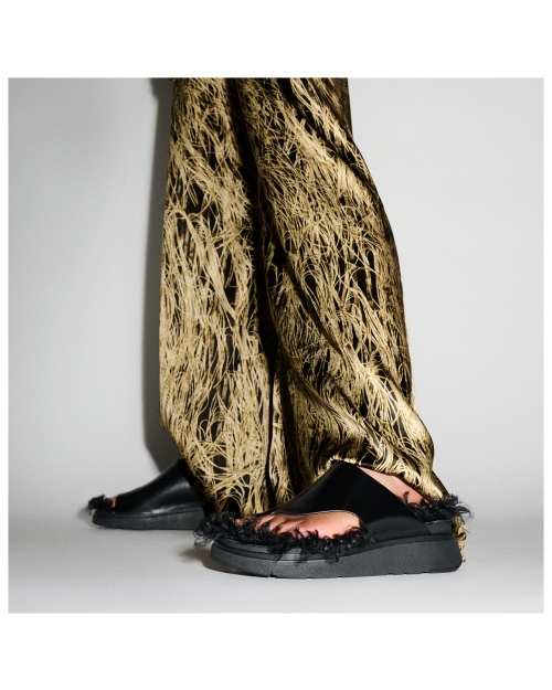 Gen-FF X Roksanda Cut-Out Leather Slides Black