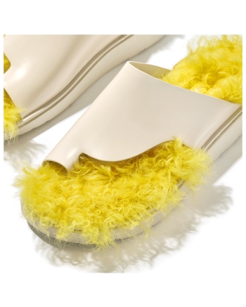 FitFlop Gen-FF X Roksanda Cut-Out Leather Slides Elderflower/Marigold