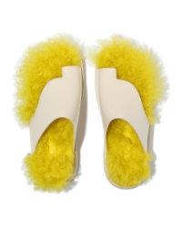 Gen-FF X Roksanda Cut-Out Leather Slides Elderflower/Marigold