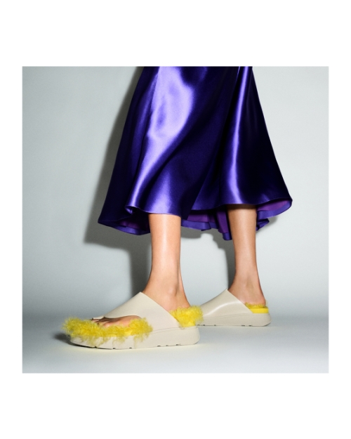 Gen-FF X Roksanda Cut-Out Leather Slides Elderflower/Marigold