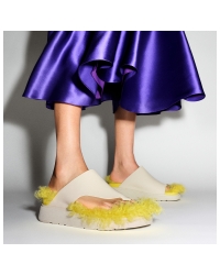 Gen-FF X Roksanda Cut-Out Leather Slides Elderflower/Marigold