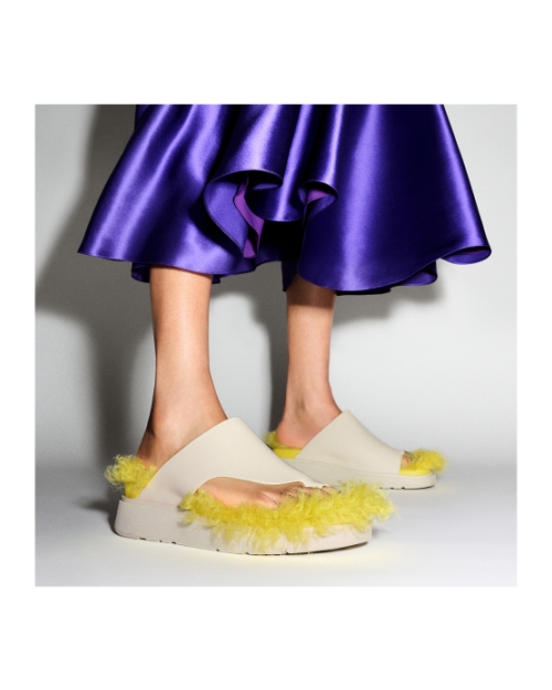 Gen-FF X Roksanda Cut-Out Leather Slides Elderflower/Marigold