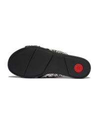 Gracie Woven Cross Slides Black/Ivory Mix