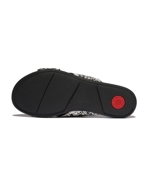 Gracie Woven Cross Slides Black/Ivory Mix