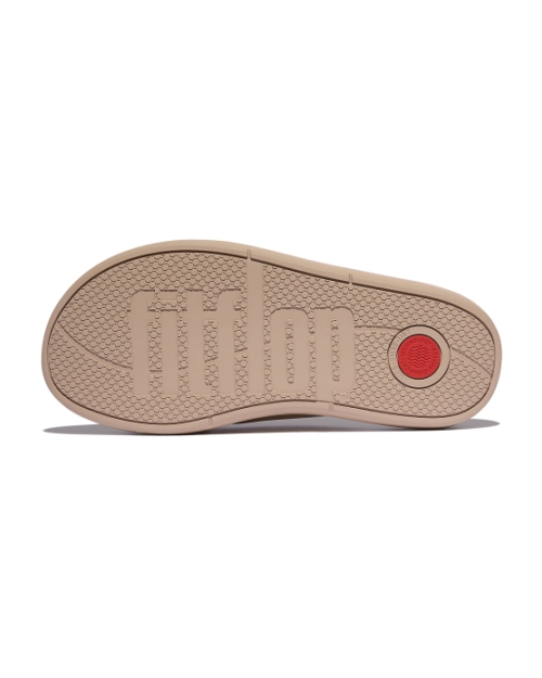 Iqushion D-Luxe Padded Leather Cross Slides Classic Beige