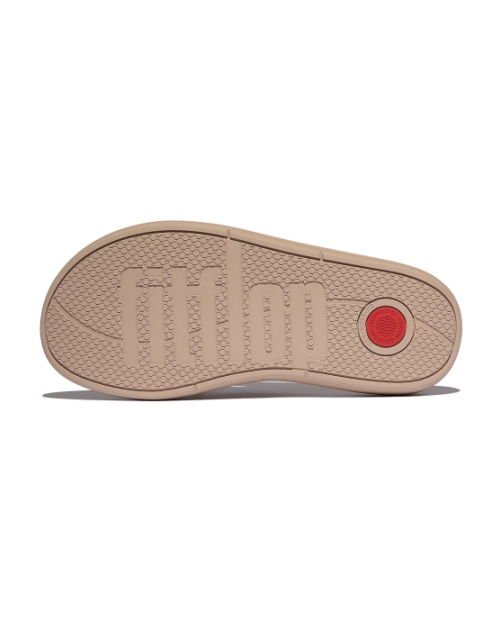 Iqushion D-Luxe Padded Leather Toe-Post Sandals Classic Beige
