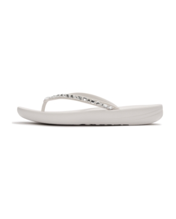 FitFlop Iqushion Multi-Crystal Ergonomic Flip-Flops Urban White