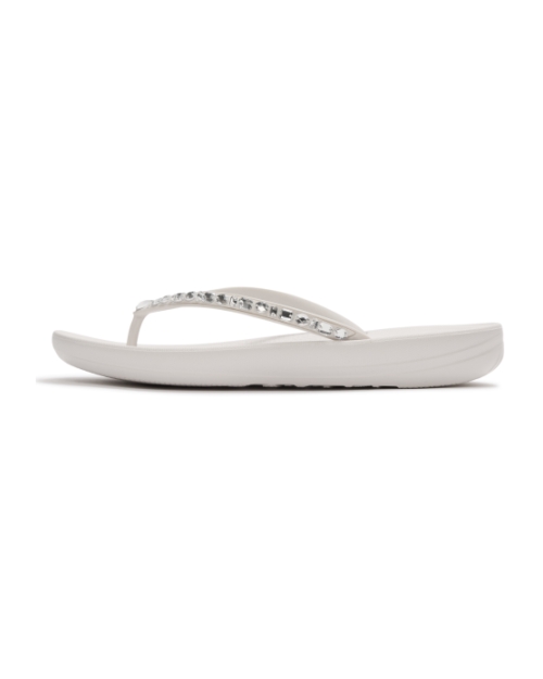Iqushion Multi-Crystal Ergonomic Flip-Flops Urban White