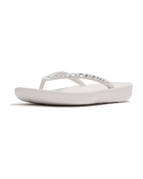 Iqushion Multi-Crystal Ergonomic Flip-Flops Urban White