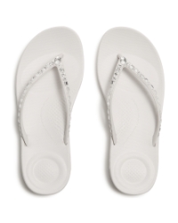 Iqushion Multi-Crystal Ergonomic Flip-Flops Urban White