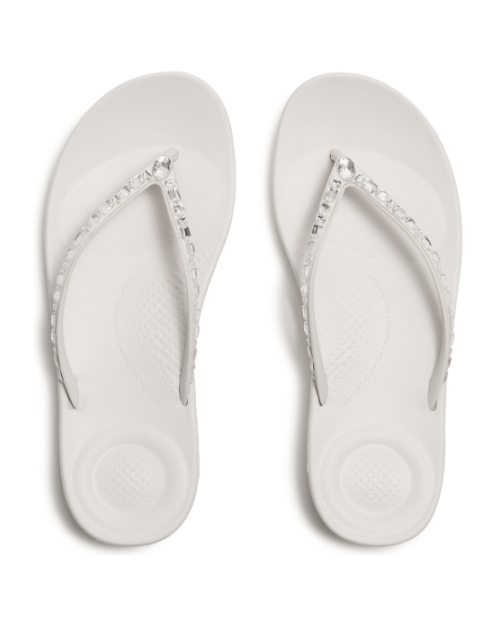 Iqushion Multi-Crystal Ergonomic Flip-Flops Urban White