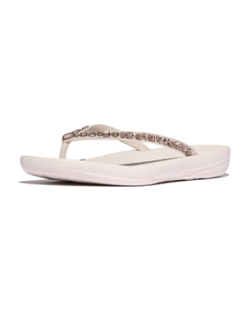 FitFlop Iqushion Multi-Crystal Ergonomic Flip-Flops Nude Rose