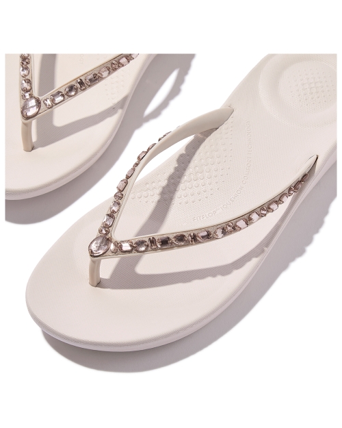 Iqushion Multi-Crystal Ergonomic Flip-Flops Nude Rose