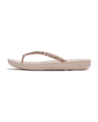 Iqushion Multi-Crystal Ergonomic Flip-Flops All Nude Rose