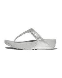 Lulu Crystal-Mix Toe-Post Sandals Silver
