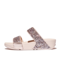 Lulu Multi-Tonal Glitter Slides Nude Rose Mix