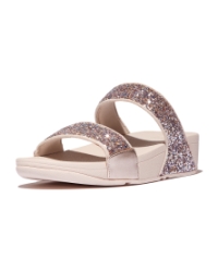 Lulu Multi-Tonal Glitter Slides Nude Rose Mix