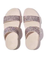 Lulu Multi-Tonal Glitter Slides Nude Rose Mix