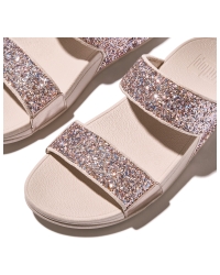 Lulu Multi-Tonal Glitter Slides Nude Rose Mix