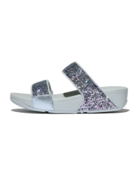Lulu Multi-Tonal Glitter Slides Quiet Blue