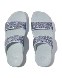 Lulu Multi-Tonal Glitter Slides Quiet Blue
