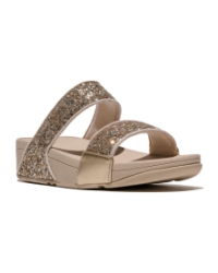 Lulu Multi-Tonal Glitter Slides Platino/Silver