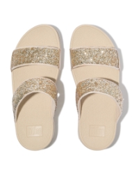 Lulu Multi-Tonal Glitter Slides Platino/Silver