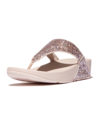 Lulu Multi-Tonal Glitter Toe-Post Sandals Nude Rose Mix