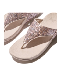 Lulu Multi-Tonal Glitter Toe-Post Sandals Nude Rose Mix