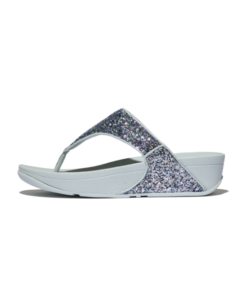 Lulu Multi-Tonal Glitter Toe-Post Sandals Quiet Blue