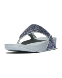 Lulu Multi-Tonal Glitter Toe-Post Sandals Quiet Blue