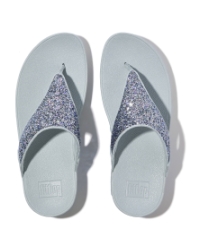 Lulu Multi-Tonal Glitter Toe-Post Sandals Quiet Blue