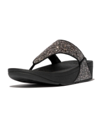 Lulu Multi-Tonal Glitter Toe-Post Sandals Black Multi