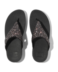 Lulu Multi-Tonal Glitter Toe-Post Sandals Black Multi