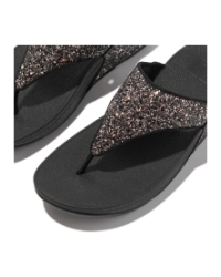 Lulu Multi-Tonal Glitter Toe-Post Sandals Black Multi