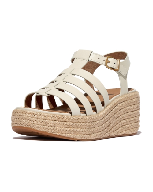 Platfforms Espadr. Leather Fisherman Wedge Sandals Paris Beige