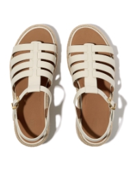Platfforms Espadr. Leather Fisherman Wedge Sandals Paris Beige