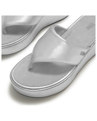 Platfforms Wedge Toe-Post Sandals Silver