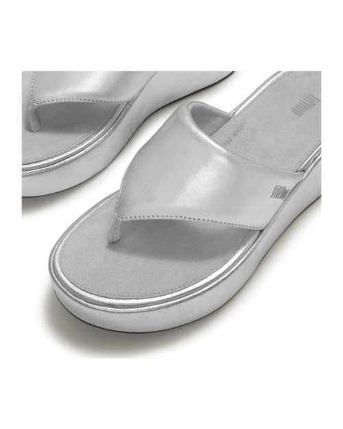 Platfforms Wedge Toe-Post Sandals Silver