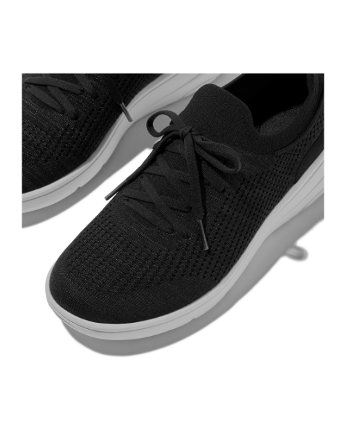 Super-Q Knit Slip-On Laced Sneakers Black