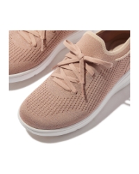 Super-Q Knit Slip-On Laced Sneakers Beige Buff/Rose Gold