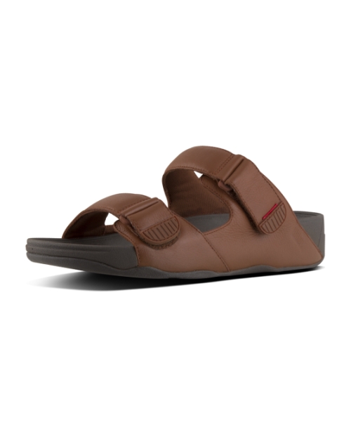 Gogh Moc Slide In Leather Men Dark Tan