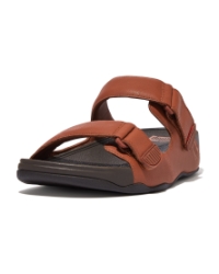 Gogh Moc Slide In Leather Men Dark Tan