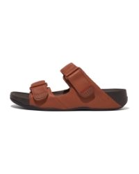 Gogh Moc Slide In Leather Men Dark Tan