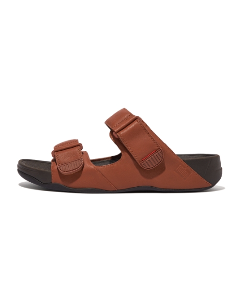 Gogh Moc Slide In Leather Men Dark Tan