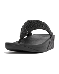 Lulu Glitter Toe-Thongs PU Glitter Black Glitter